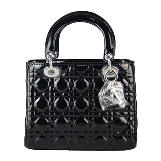 Christian Lady Dior Patent Leather Bag 9226 Black